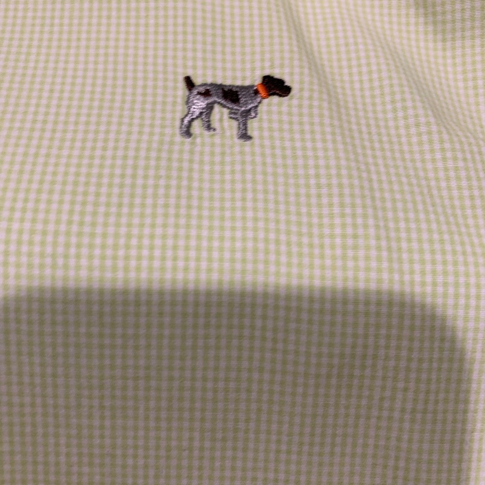 Southern point green white button down